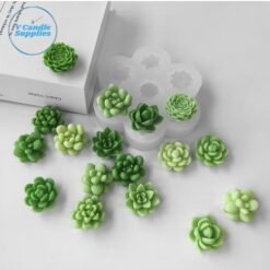 7 Cavity Mini Succulent Candle Silicone Mold | Silicone Molds For Fondant Candle Making, Resin, & Plaster Crafts
