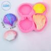4 Cavity Seashell Silicone Mold | Silicone Molds For Fondant Candle Making, Resin, & Plaster Crafts