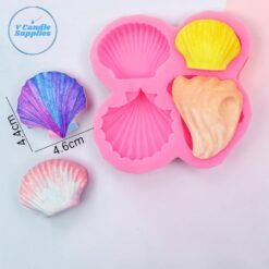 4 Cavity Seashell Silicone Mold | Silicone Molds For Fondant Candle Making, Resin, & Plaster Crafts
