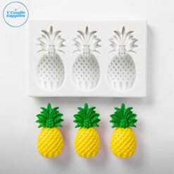 Three Cavity Mini Pineapple Candle Silicone Mold | Silicone Molds For Fondant Candle Making, Resin, & Plaster Crafts