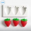 Three Cavity Mini Strawberry Candle Silicone Mold | Silicone Molds For Fondant Candle Making, Resin, & Plaster Crafts