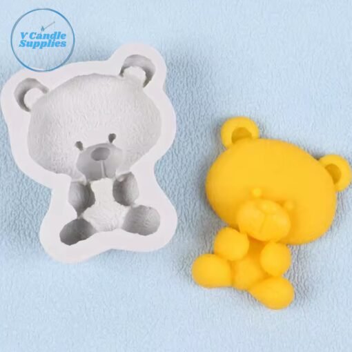 Flat Teddy Bear Embed Silicone Mold | Silicone Molds For Fondant Candle Making, Resin, & Plaster Crafts
