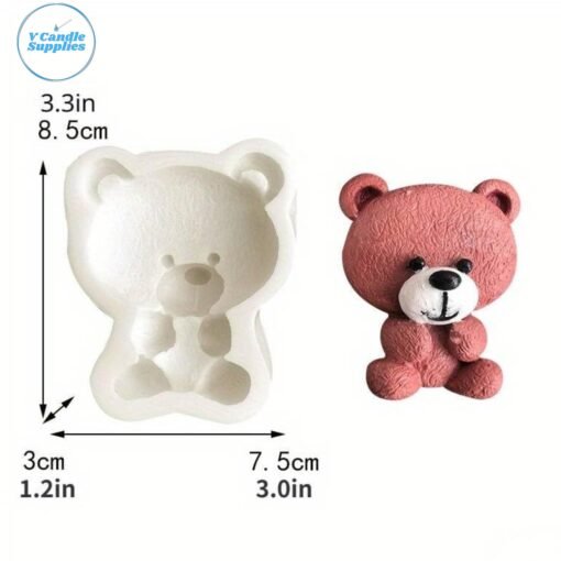 Flat Teddy Bear Embed Silicone Mold | Silicone Molds For Fondant Candle Making, Resin, & Plaster Crafts