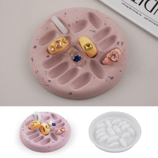 Round Tray Trinket Mold - VCS211 | Silicone Molds For Fondant Candle Making, Resin, & Plaster Crafts By V Candle Supplies 1 Round Tray Trinket Mold - VCS211 | Silicone Molds For Fondant Candle Making, Resin, & Plaster Crafts By V Candle Supplies