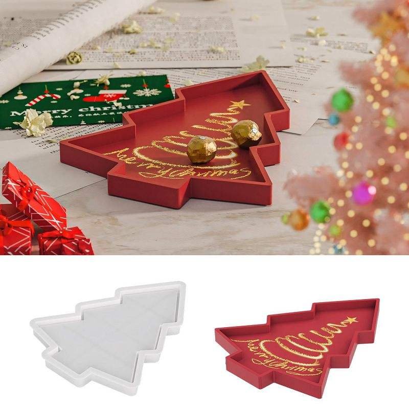 Christmas Tree Tray Silicone Mold – VCS216 | Silicone Molds For Fondant Candle Making, Resin, & Plaster Crafts By V Candle Supplies