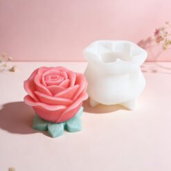 3D Rose Mold With Leaf Silicone Mold - VCS251 | Silicone Molds For Fondant Candle Making, Resin, & Plaster Crafts By V Candle Supplies