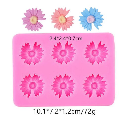 6 Cavity Mini Daisy Flower Candle Silicone Mold | Silicone Molds For Fondant Candle Making, Resin, & Plaster Crafts