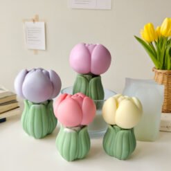 Cute Tulip Pillar Silicone Mold - VCS239 | Silicone Molds For Fondant Candle Making, Resin, & Plaster Crafts By V Candle Supplies