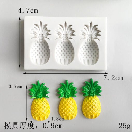 Three Cavity Mini Pineapple Candle Silicone Mold | Silicone Molds For Fondant Candle Making, Resin, & Plaster Crafts