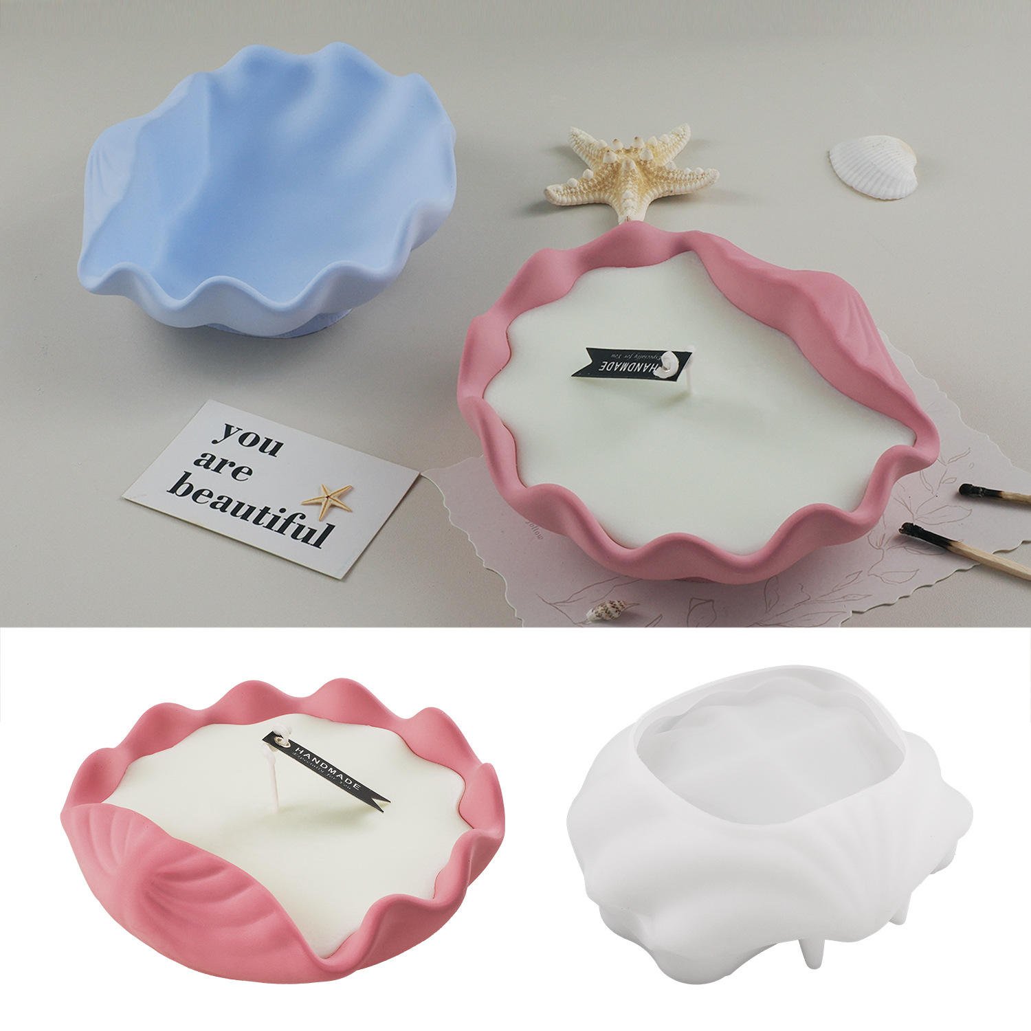 Oyster Shell Container Silicone Mold – VCS221 | Silicone Molds For Fondant Candle Making, Resin, & Plaster Crafts By V Candle Supplies