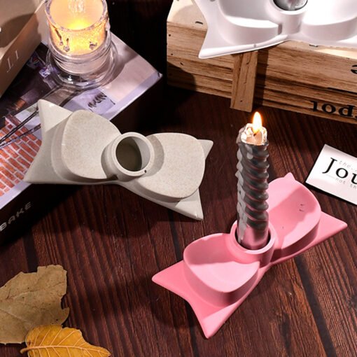 Bow Shaped Candle Holder Silicone Mold - VCS215 | Silicone Molds For Fondant Candle Making, Resin, & Plaster Crafts By V Candle Supplies