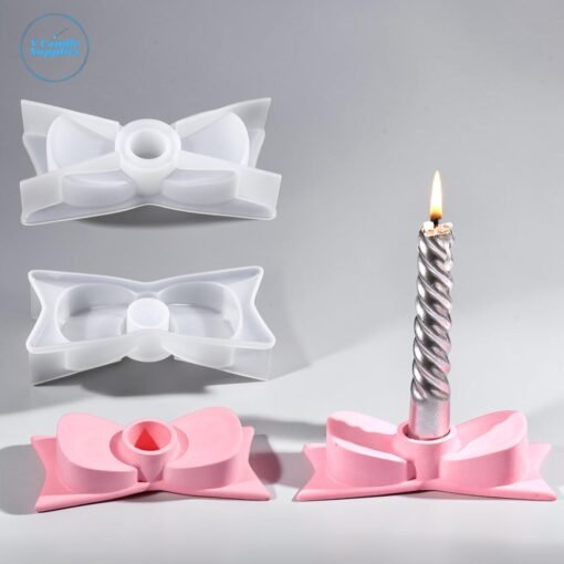 Bow Shaped Candle Holder Silicone Mold - VCS215 | Silicone Molds For Fondant Candle Making, Resin, & Plaster Crafts By V Candle Supplies 1 Bow Shaped Candle Holder Silicone Mold - VCS215 | Silicone Molds For Fondant Candle Making, Resin, & Plaster Crafts By V Candle Supplies