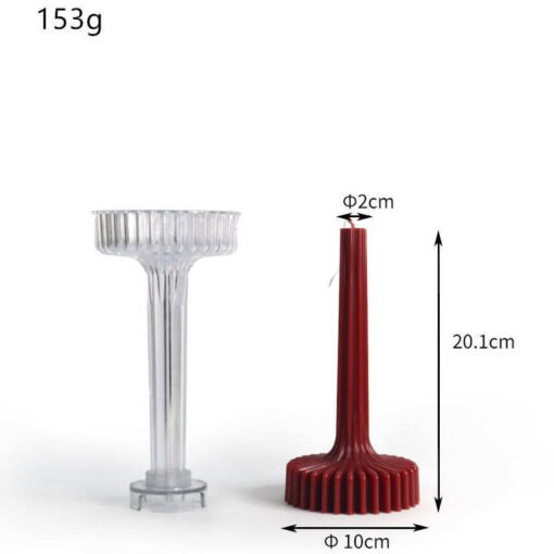 Geometric Stripped Pilllar Candle With Flat Base - VCS253, VCS254 | Polycarbonate Mold For Making Candles By V Candle Supplies