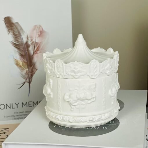 Horse Carousel Candle Holder Silicone Mold - VCS213 | Silicone Molds For Fondant Candle Making, Resin, & Plaster Crafts By V Candle Supplies