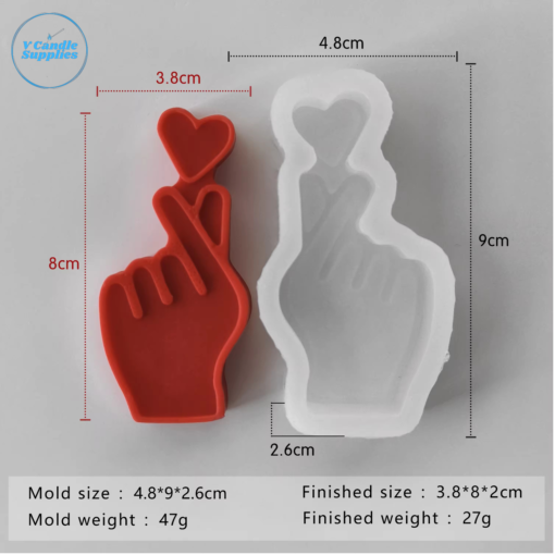 Heart Gesture Silicone Mold | Silicone Molds For Fondant Candle Making, Resin, & Plaster Crafts