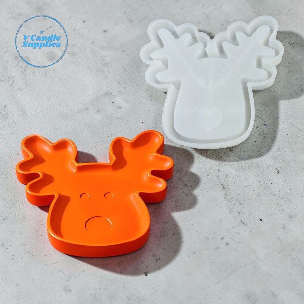 Reindeer Tray Silicone Mold – VCS217 | Silicone Molds For Fondant Candle Making, Resin, & Plaster Crafts By V Candle Supplies