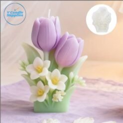 Mini Tulip Bouquet Candle| Silicone Molds For Fondant Candle Making, Resin, & Plaster Crafts