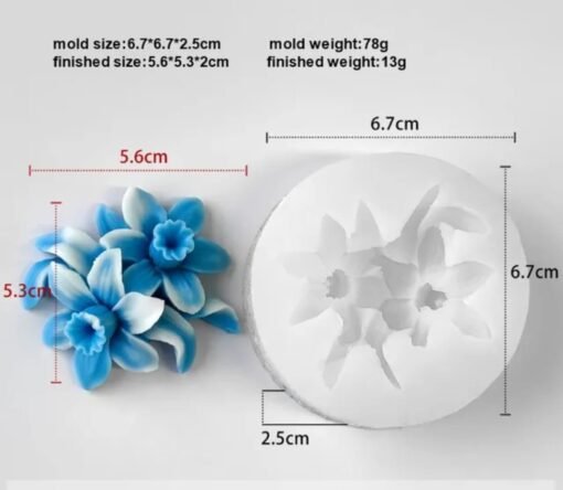 Daffodil Bunch Candle Silicone Mold | Silicone Molds For Fondant Candle Making, Resin, & Plaster Crafts