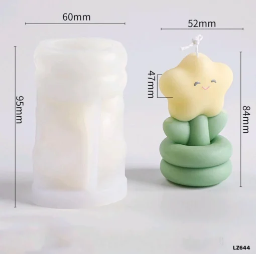 Cute Star Shaped Plant Silicone Mold - VCS240 | Silicone Molds For Fondant Candle Making, Resin, & Plaster Crafts By V Candle Supplies