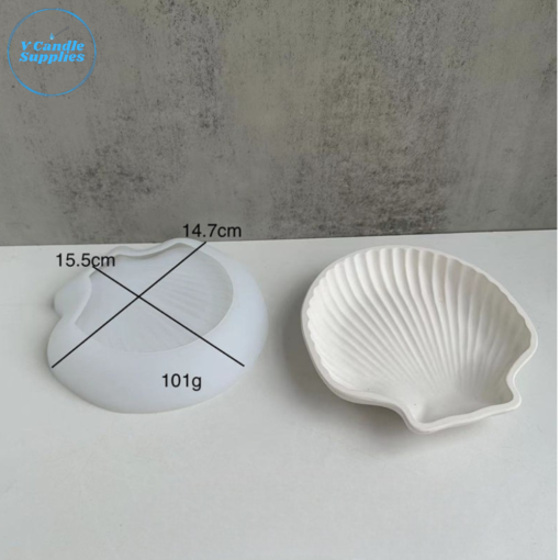 Clam Seashell Tray/Coaster Mold - VCS207 | Silicone Molds For Fondant Candle Making, Resin, & Plaster Crafts By V Candle Supplies