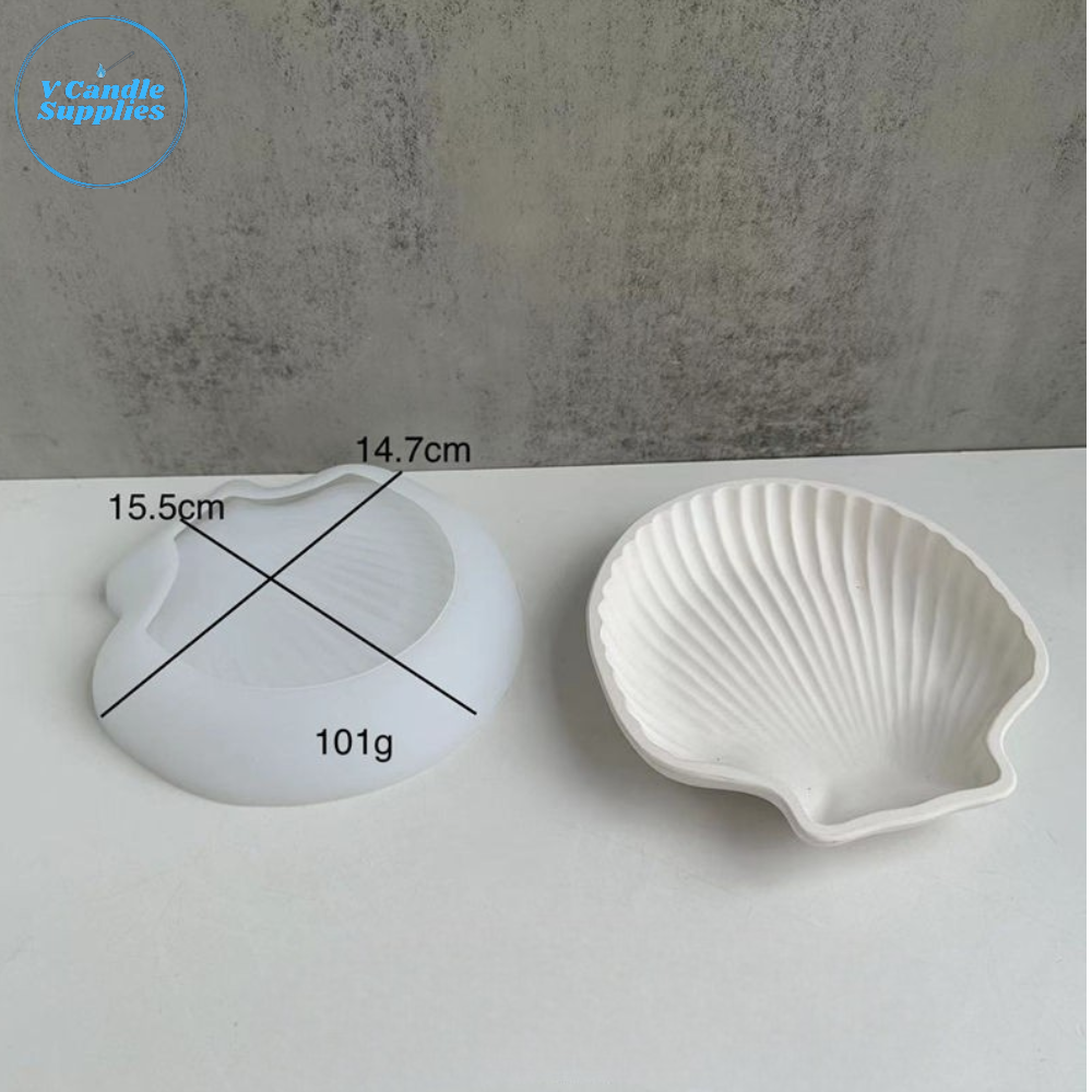 Clam Seashell Tray/Coaster Mold – VCS207 | Silicone Molds For Fondant Candle Making, Resin, & Plaster Crafts By V Candle Supplies