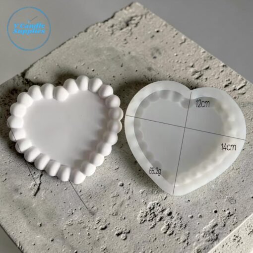 Bubble Heart Shaped Trinket Mold - VCS210 | Silicone Molds For Fondant Candle Making, Resin, & Plaster Crafts By V Candle Supplies