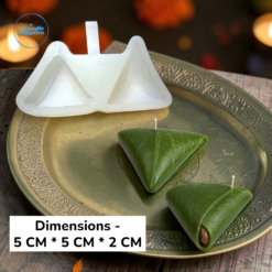 2 Cavity Paan Bites Silicone Mold (5 CM) TPD-05 | 2 Different Designs In One Mold | Silicone Molds For Fondant Candle Making, Resin, & Plaster Crafts