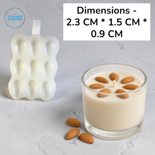 9 Cavity Almond Silicone Mold (2.3 CM) TPD-07 | Silicone Molds For Fondant Candle Making, Resin, & Plaster Crafts