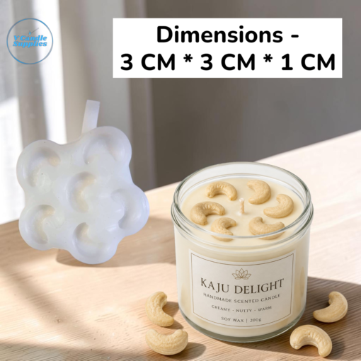 9 Cavity Big Kaaju Silicone Mold (3 CM) TPD-06 | Silicone Molds For Fondant Candle Making, Resin, & Plaster Crafts
