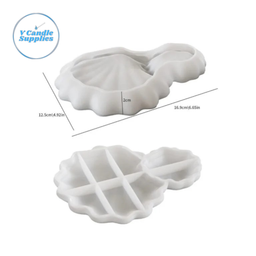 Dual Arabian Sea Shell Tray Silicone Mold – DM07 | Decorative Shell Tray Mold for Resin, Plaster & Eco Casting Powder