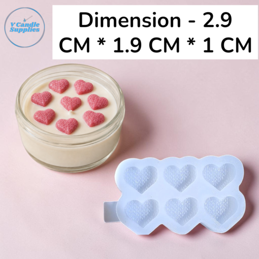 6 Cavity Mini Knitted Heart Silicone Mold - TPD-21 | Silicone Molds For Fondant Candle Making, Resin, & Plaster Crafts 1 6 Cavity Mini Knitted Heart Silicone Mold - TPD-21 | Silicone Molds For Fondant Candle Making, Resin, & Plaster Crafts